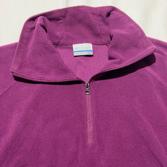 Columbia 1/4 Zip Plum Light Weight Fleece Pullover Size Large - Picture 3 of 7